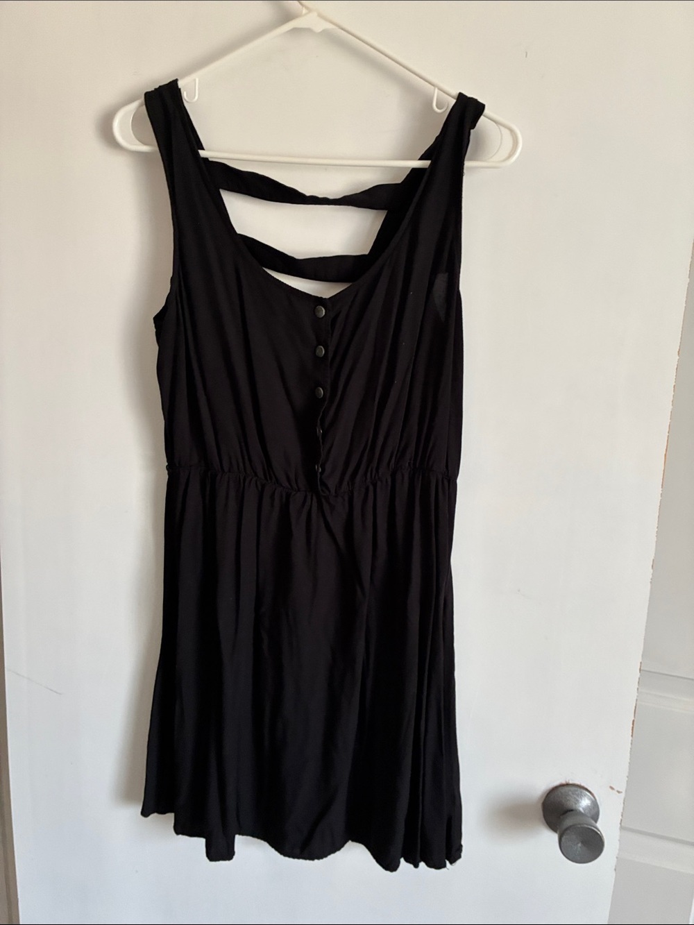 Forever 21 Black Backless Sundress with Strappy Detail size large